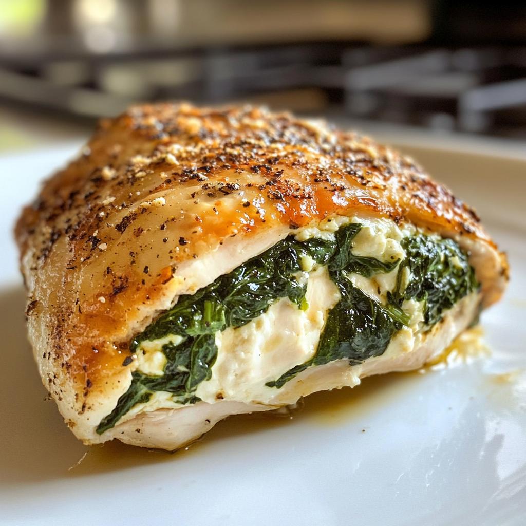 Air Fryer Stuffed Chicken fillet with Spinach & Feta