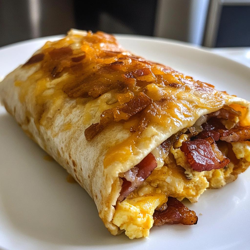 Air Fryer Bacon Breakfast Burritos