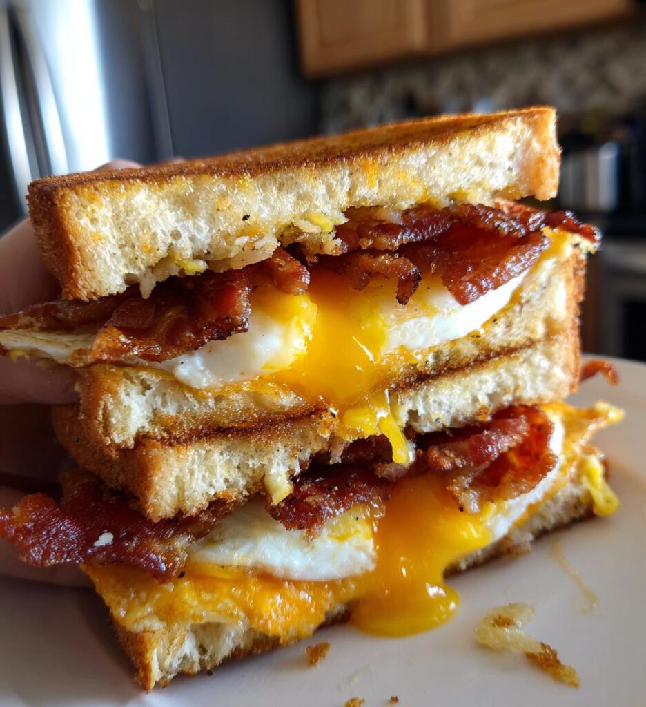 Air Fryer Bacon and Egg Sandwich