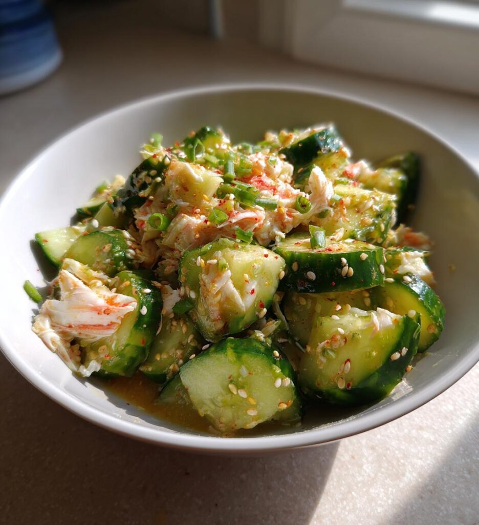 Air Fryer California Roll Cucumber Salad