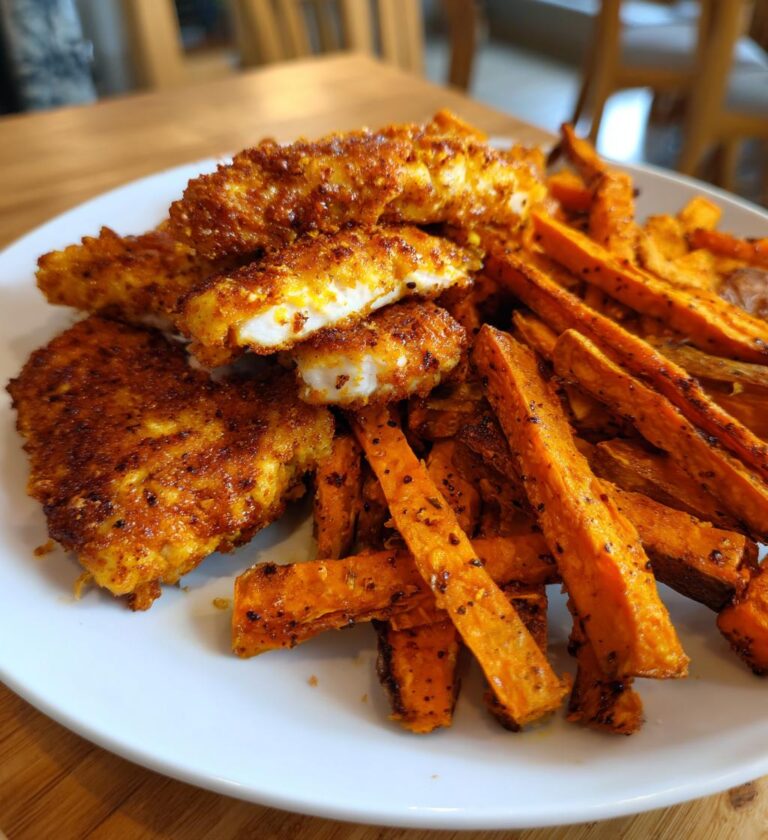 Air Fryer Chicken and Sweet Potato Fries