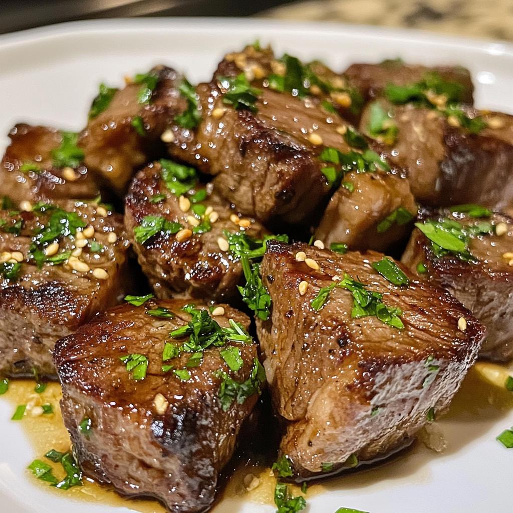 Air Fryer Garlic Butter Steak Bites
