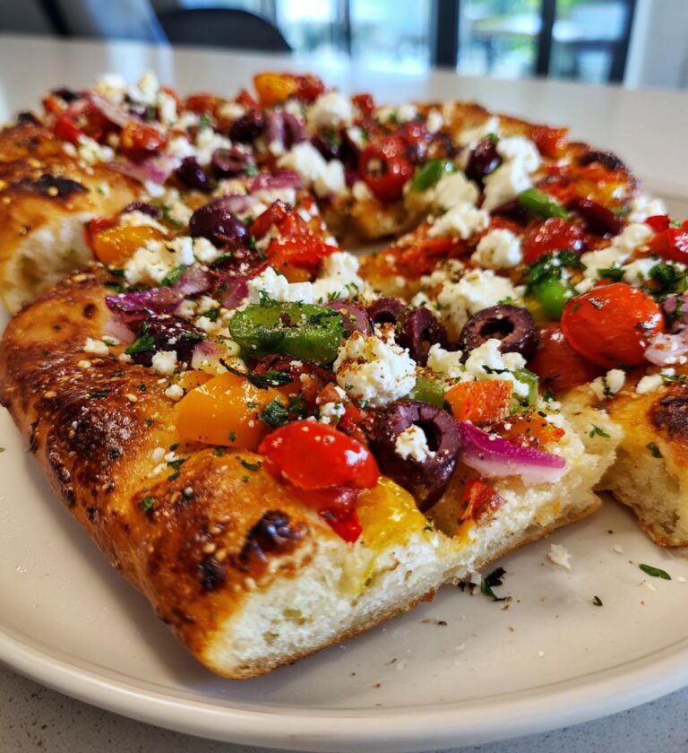 Air Fryer Mediterranean Veg Flatbread