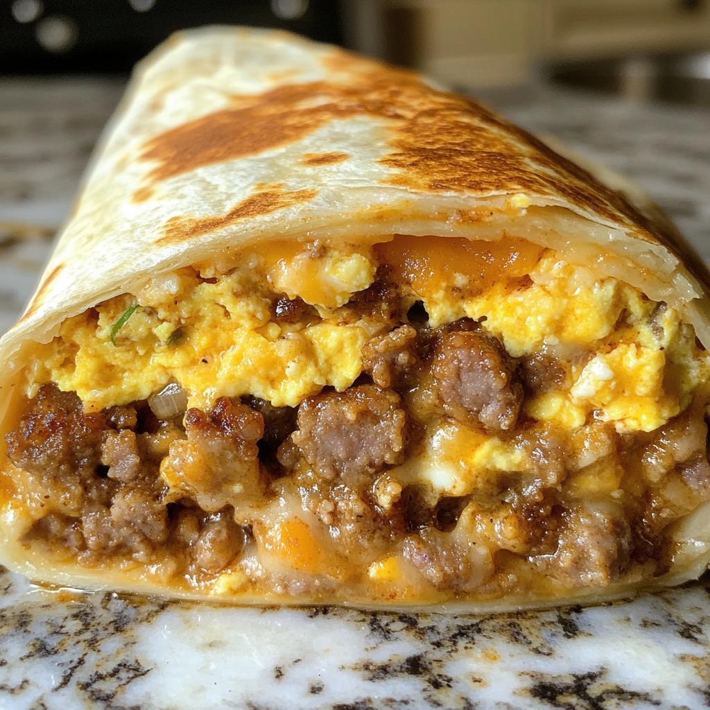 Air Fryer Sausage Breakfast Burritos