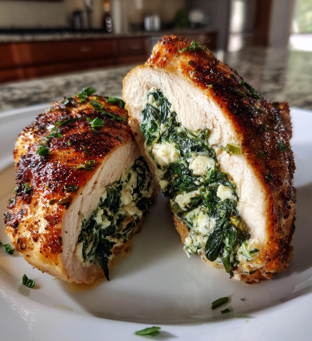 Air Fryer Stuffed Chicken Breast with Spinach & Feta