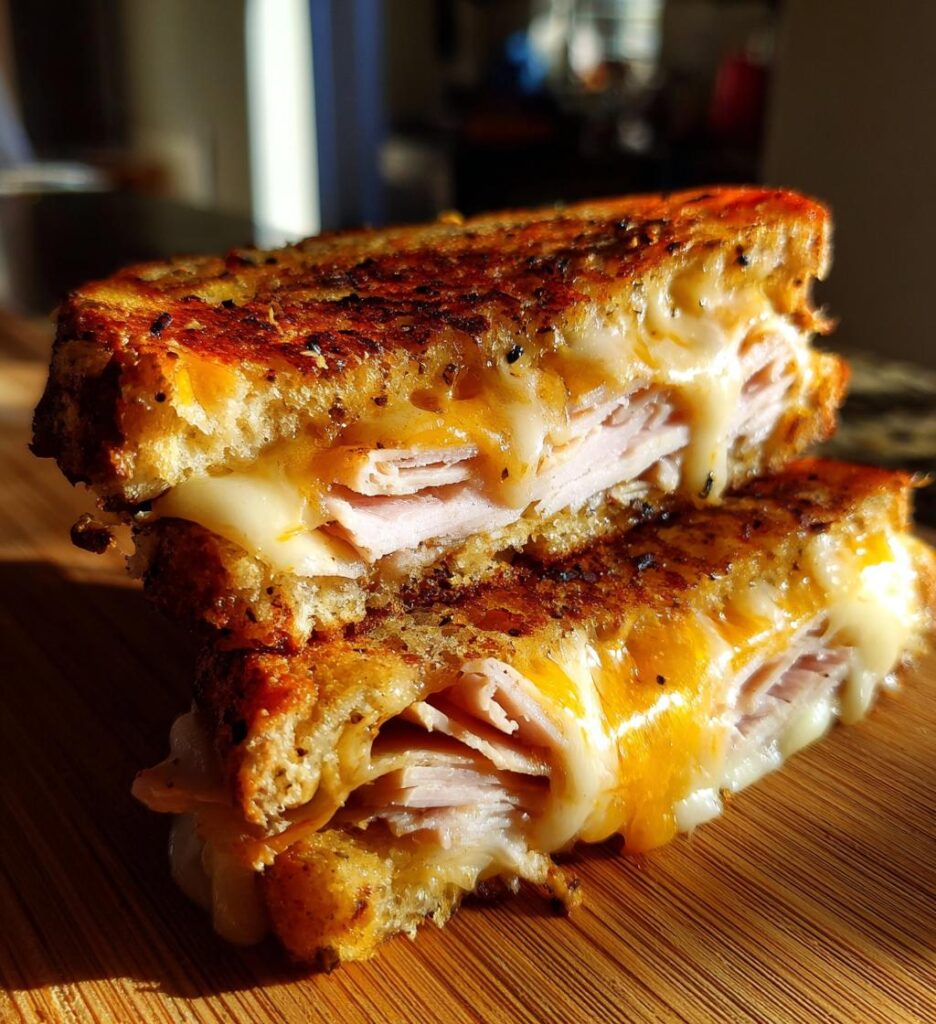 Air Fryer Turkey and Cheese Sandwich