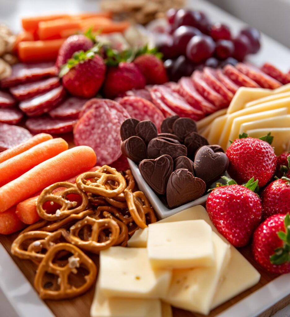 valentines charcuterie board kids
