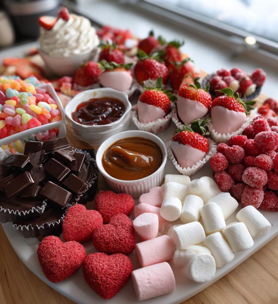 valentines charcuterie board sweets