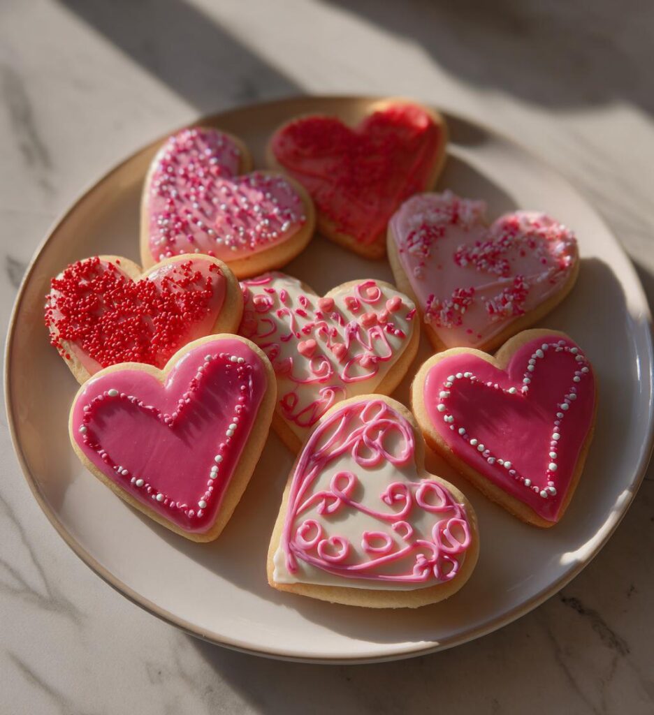 valentines day sugar cookies decorated