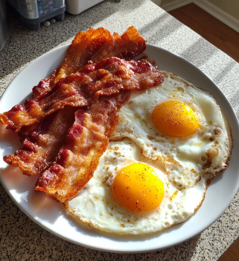 Air Fryer Bacon and Eggs