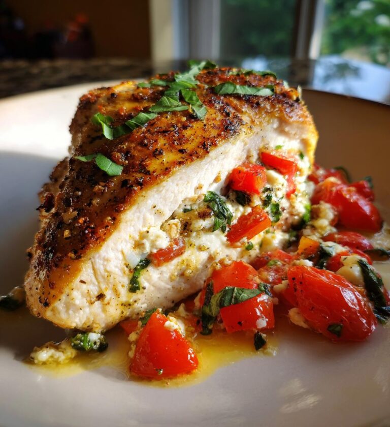 Air Fryer Caprese Stuffed Chicken fillet