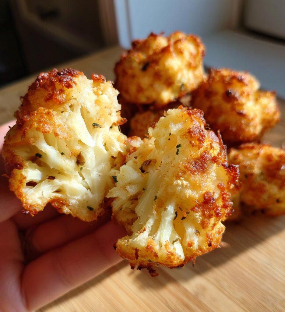 Air Fryer Cauliflower Cheese Bites
