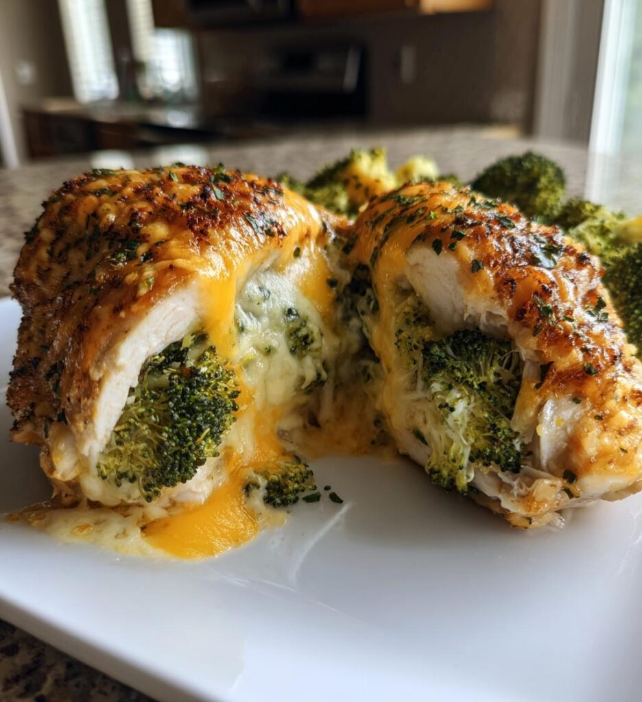 Air Fryer Cheddar & Broccoli Stuffed Chicken fillet