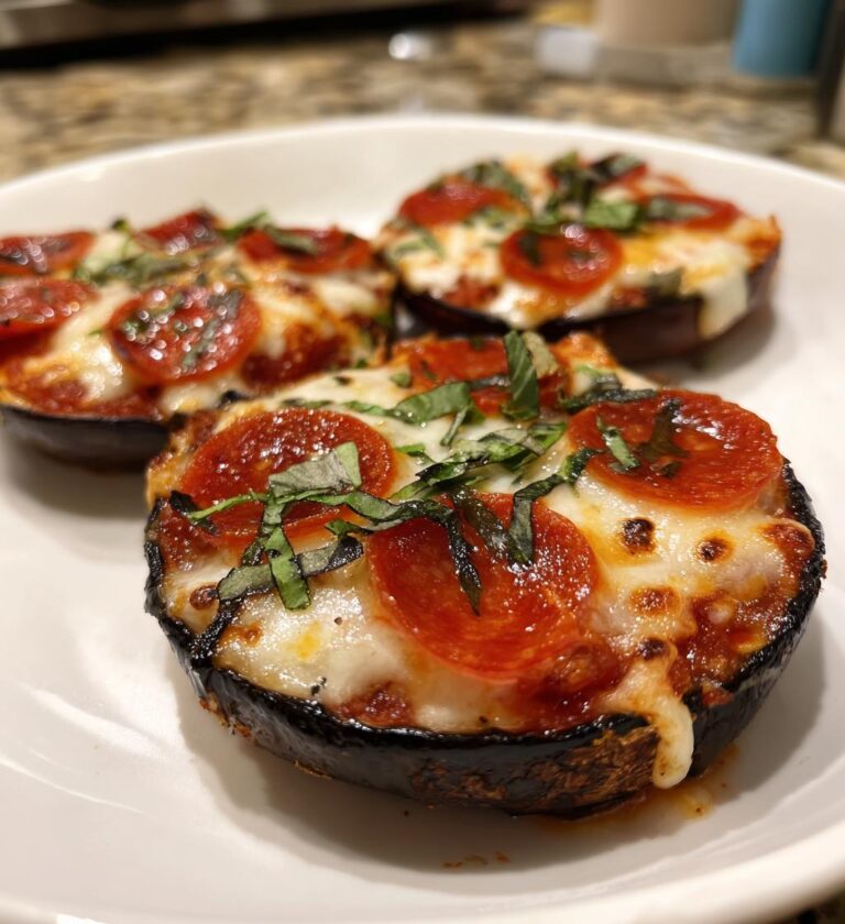 Air Fryer Eggplant Pizzas (Mini Low-Carb Pizzas)