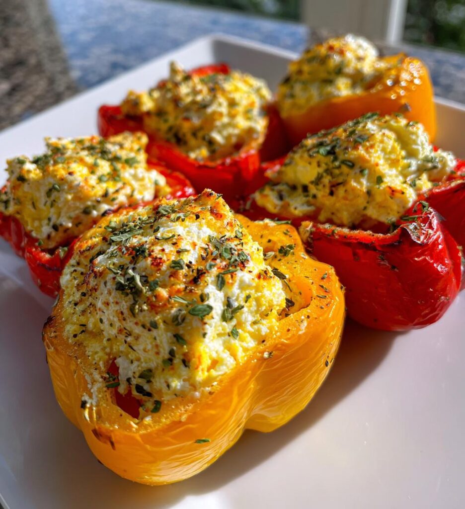 Air Fryer Feta Stuffed Mini Peppers