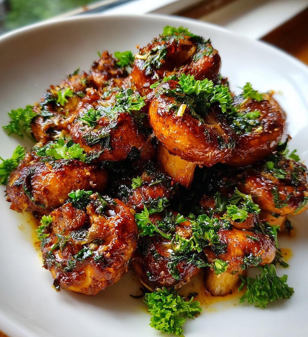 Air Fryer Garlic Mushrooms