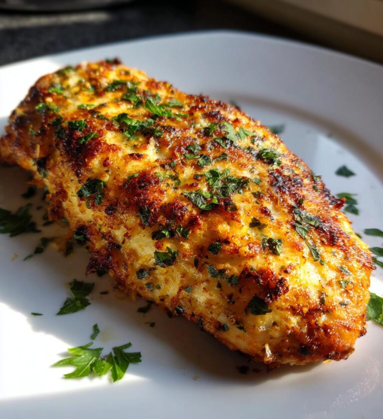 Air Fryer Garlic Parmesan Crusted Chicken fillet