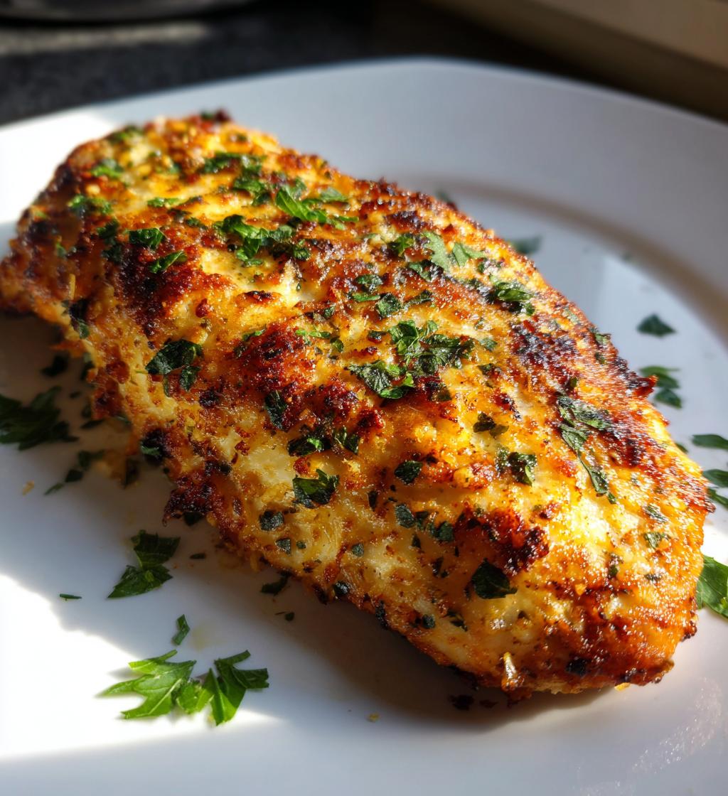 Air Fryer Garlic Parmesan Crusted Chicken fillet