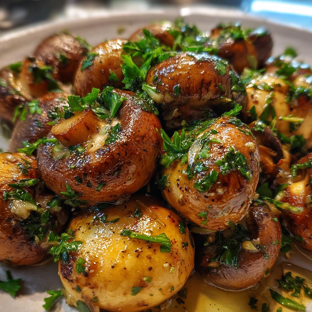 Air Fryer Mushrooms with Garlic Butter
