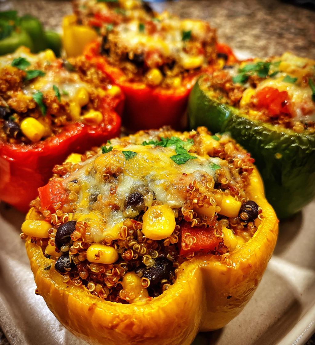 Air Fryer Stuffed Bell Peppers (Vegetarian)