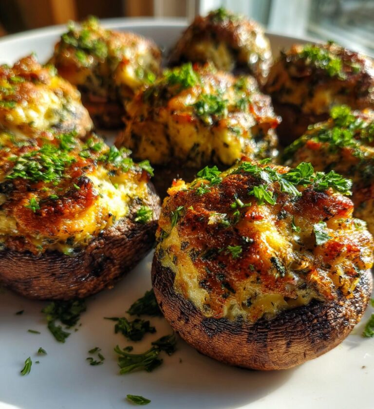 Air Fryer Stuffed Mushrooms