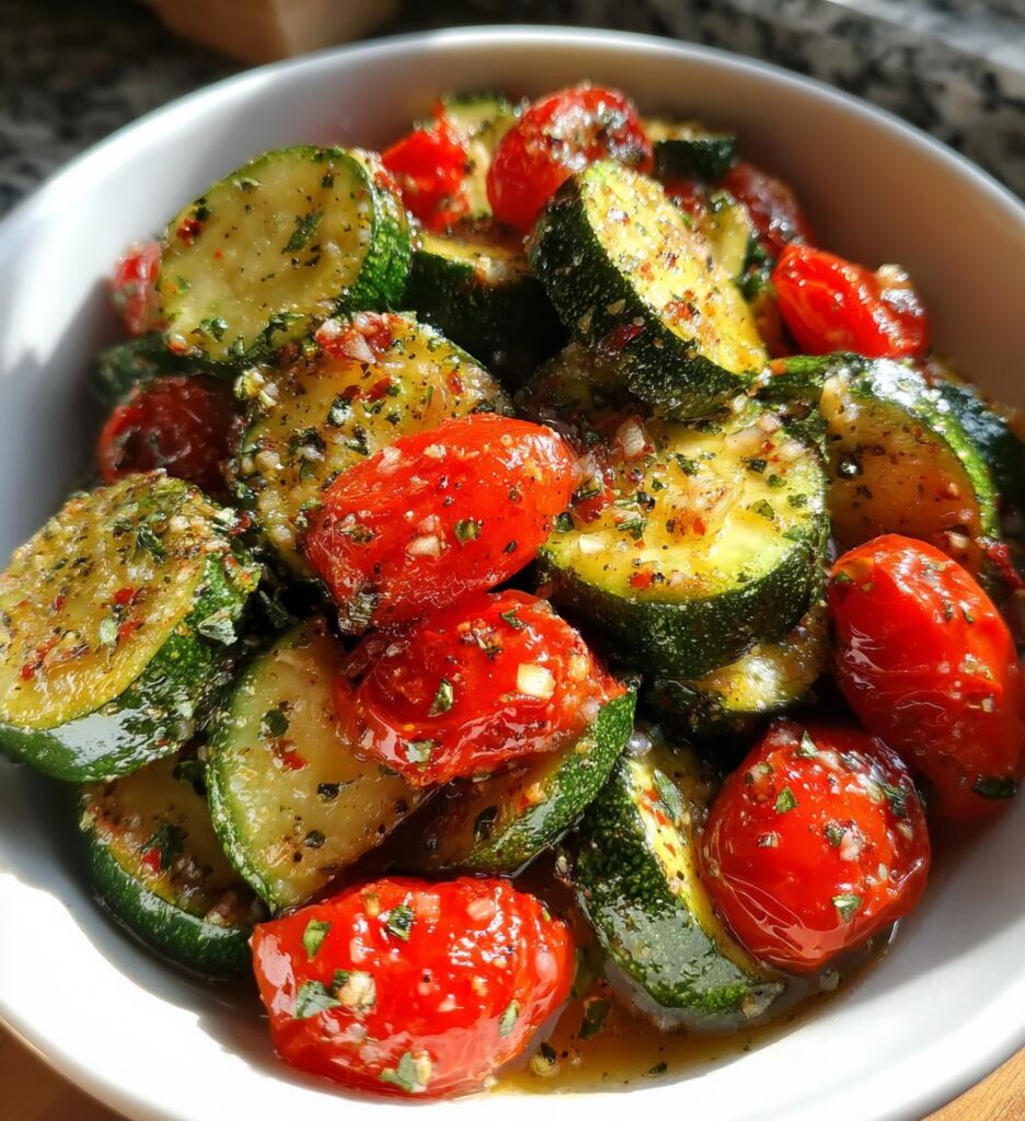 Air Fryer Tomato Zucchini Medley