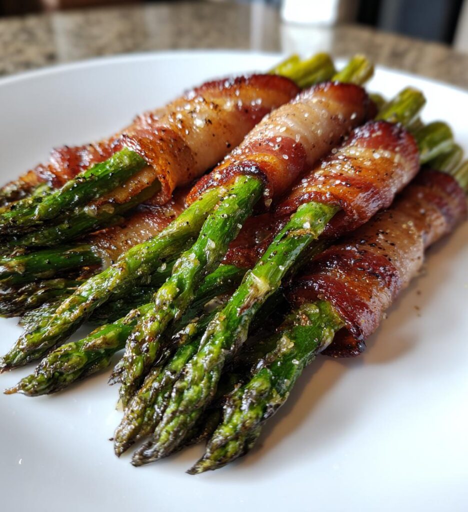 15-Minute Air Fryer Bacon-Wrapped Asparagus