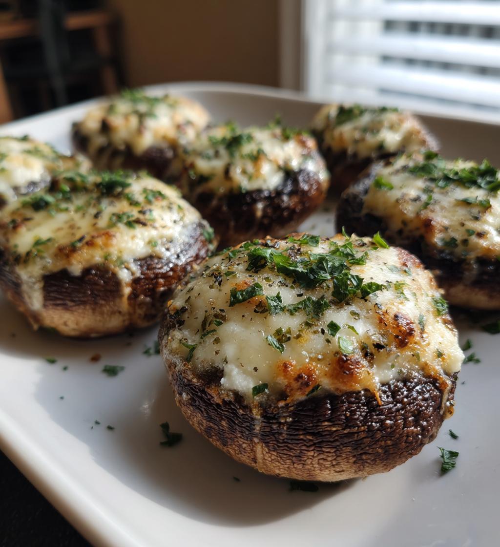 15-Minute Air Fryer Stuffed Mushrooms