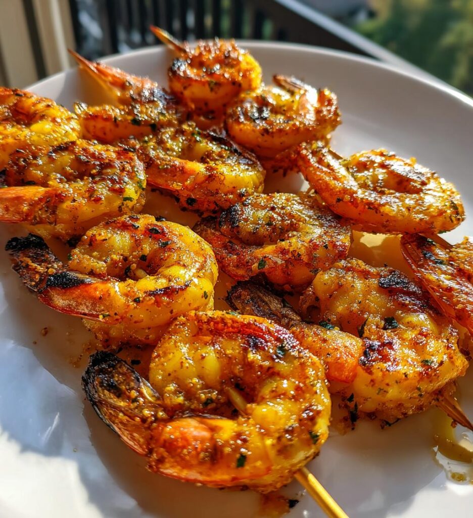 Healthy Air Fryer Grilled Shrimp Skewers