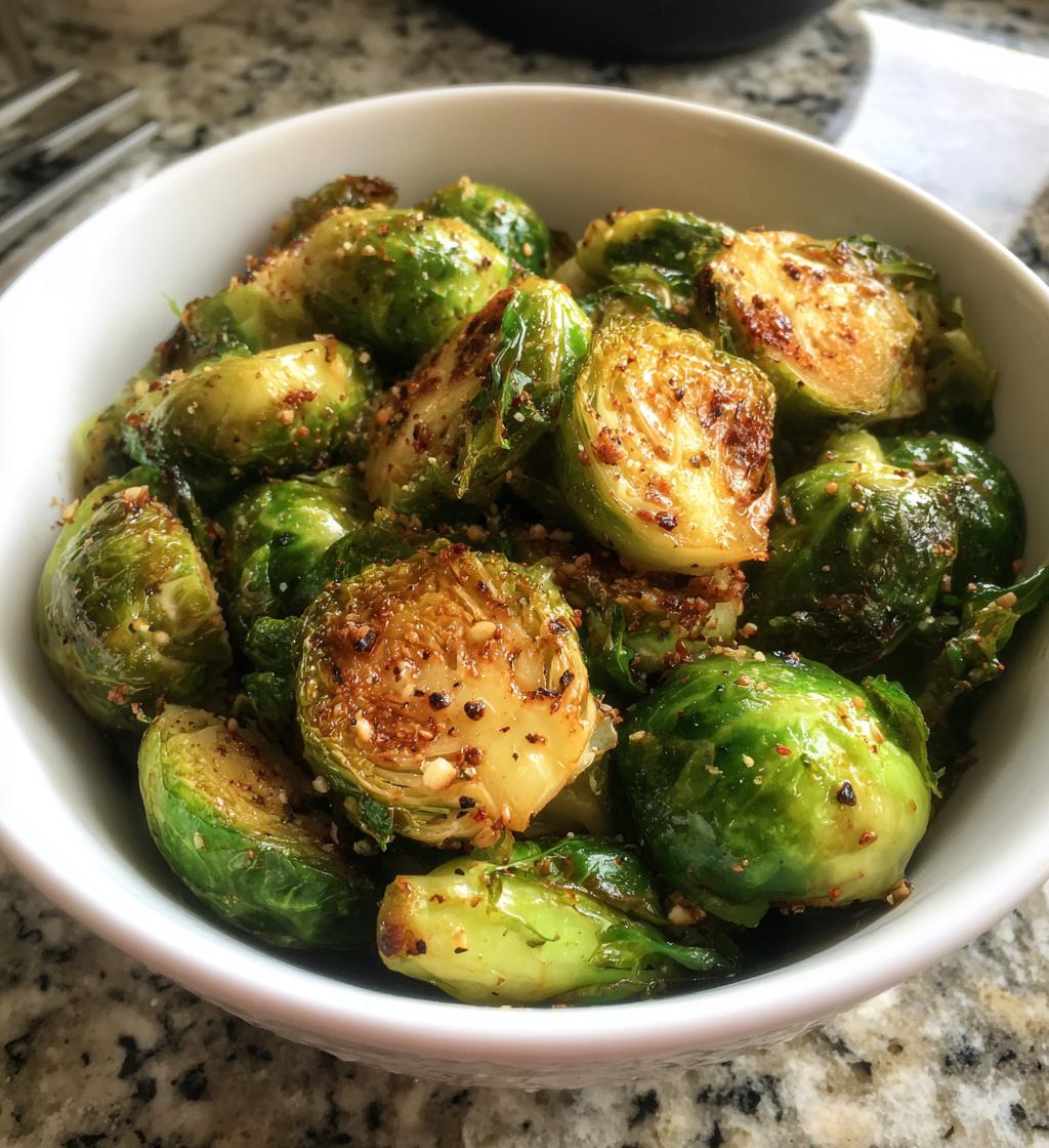 Healthy Air Fryer Roasted Brussels Sprouts