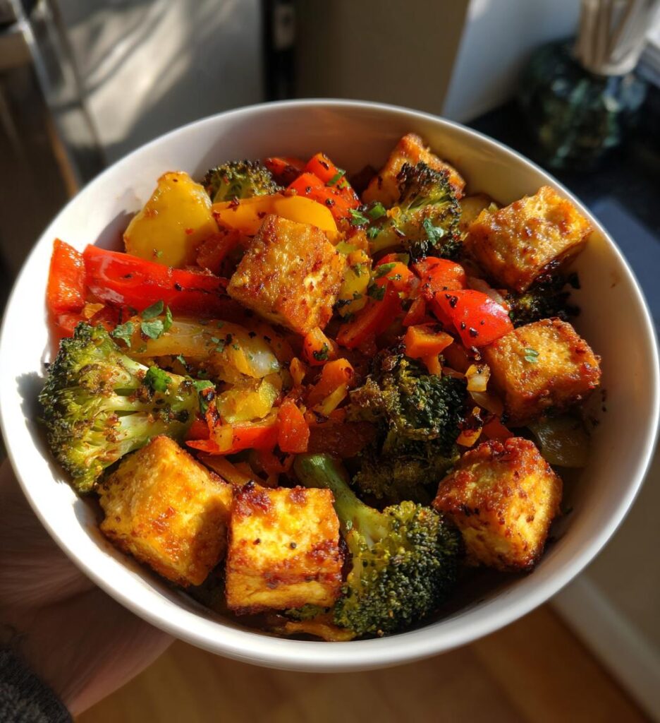 Healthy Air Fryer Tofu and Veggies