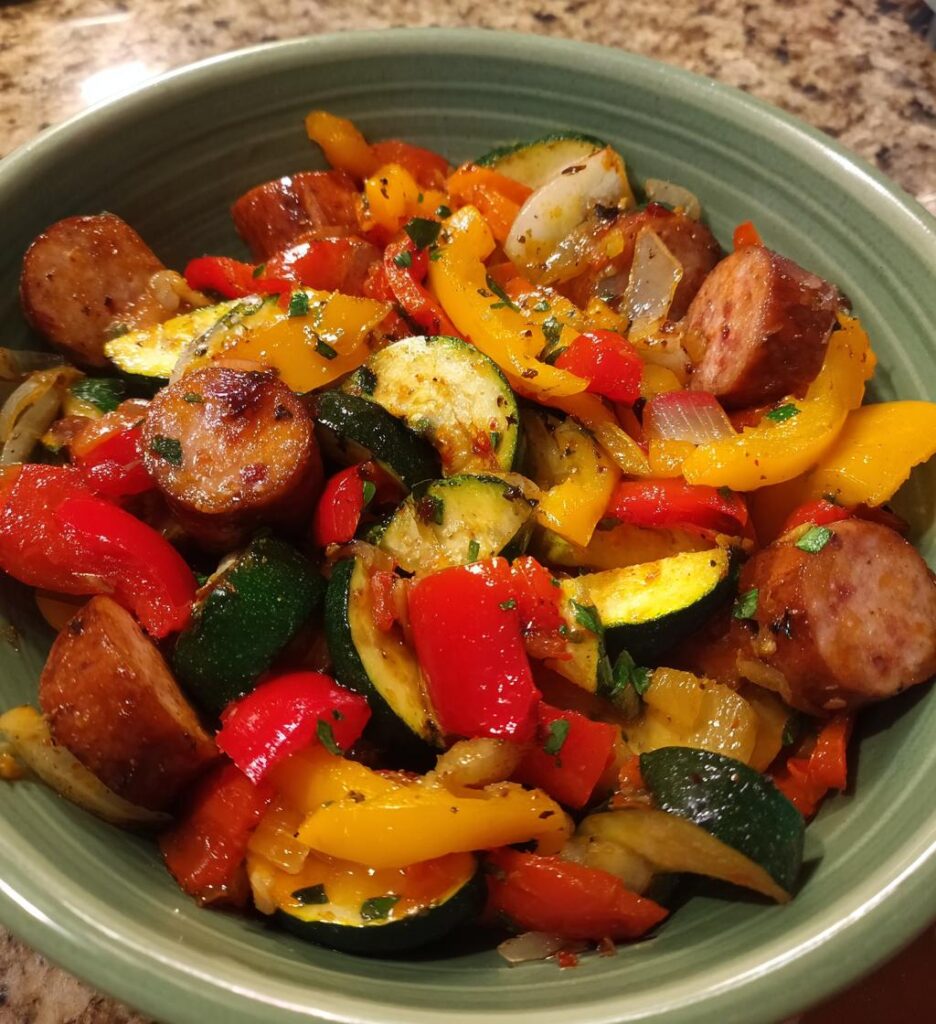 air fryer chicken sausage and veggies