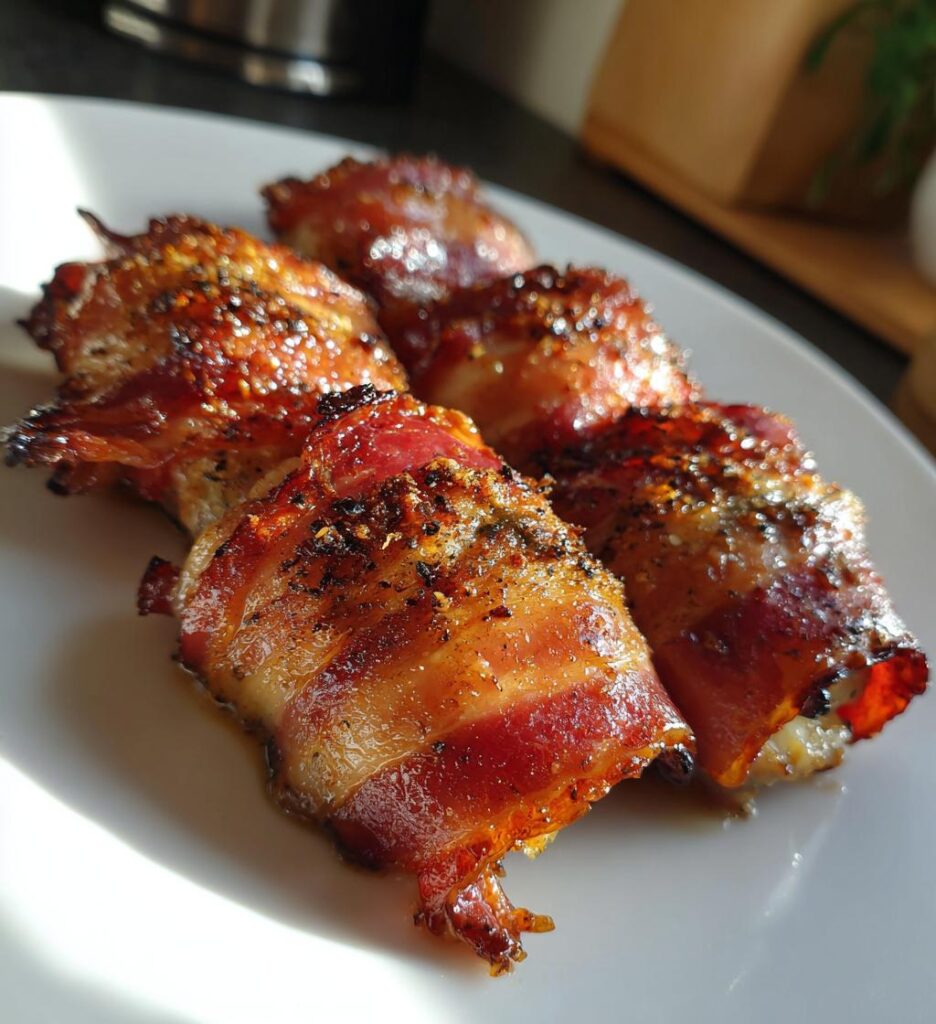 15-Minute Air Fryer Bacon-Wrapped Chicken Bites
