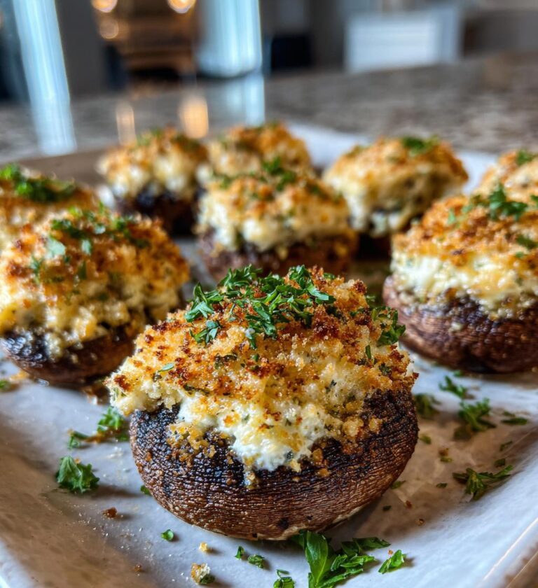 Easy Air Fryer Stuffed Mushrooms