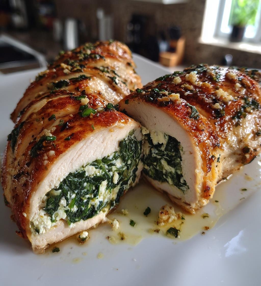 Air Fryer Stuffed Chicken fillet with Spinach & Feta